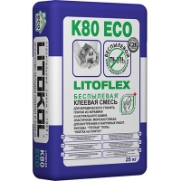Беспылевая универсальная клеевая смесь LITOKOL LITOFLEX K80 ECO (ЛИТОКОЛ ЛИТОФЛЕКС К 80 ЭКО), 25 кг