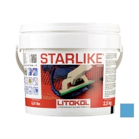 LITOCHROM STARLIKE затирочная смесь (ЛИТОКОЛ ЛИТОХРОМ СТАРЛАЙК) C.390 (Artic Blu / Светло-голубой), 2,5 кг