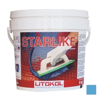 LITOCHROM STARLIKE затирочная смесь (ЛИТОКОЛ ЛИТОХРОМ СТАРЛАЙК) C.390 (Artic Blu / Светло-голубой), 5 кг