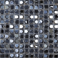Мозаика VIDREPUR Aura Black (черный, на сетке), м2