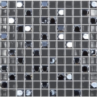 Мозаика VIDREPUR Aura Mix №828 (черный, на сетке), м2