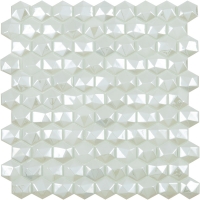Мозаика VIDREPUR Hexagon Diamond № 350D (белый, на сетке), м2