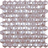 Мозаика VIDREPUR Hexagon Diamond № 371D (перламутровый, на сетке), м2