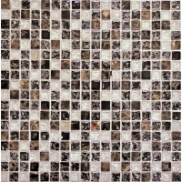 Мозаика из стекла и камня Muare Q-Stones арт. QSG-010-15/8  (305Х305Х8), м2
