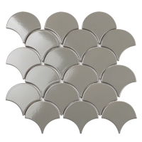 Мозаика керамическая STARMOSAIC HOMEWORK Fan Shape Dark Grey Glossy арт. BF1312 (293х274х6), шт